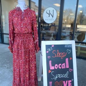 Giana scarlet red maxi dress. New with tags.  Available in S/M • M/L • L/XL